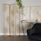 Gold Metal Hinged Foldable Partition 3 Panel Geometric Room Divider Screen 43" x 2" x 67"